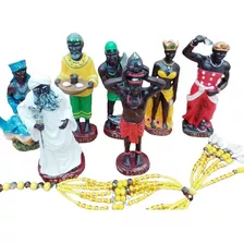 Elegua, Orula, Shango, Yemaya, Oshun, Obatala, Oggun Figuras