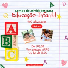 Combo De Atividades Para Educação Infantil.