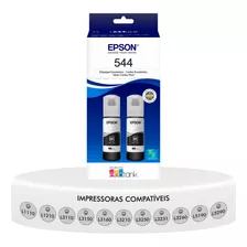 Kit 2 Refis De Tinta T544 Originais Epson L3110 L3150 Preto