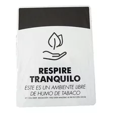 Aviso Señal Ambiente Libre De Humo 21x16cm Respire Tranquilo