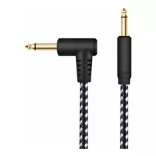 Guitar Instrument Cable 10 Ft Right Angle 1/4 Male To Male 