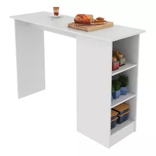 Bancada De Cozinha Ilha Gourmet Texas 2 Prateleiras Branco -