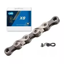 Corrente Kmc X8 Prata E Cinza 116l 8v 16v 24v Mtb Speed + Power Link