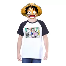 Tripulação Mugiwara Anime Luffy Camiseta 100%algodão Premium