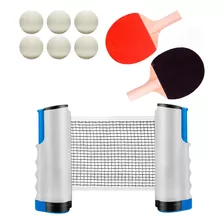 Kit Rede Retrátil Ping Pong Tênis De Mesa Raquetes E Bola