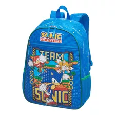 Mochila Escolar Infantil Sonic Squad Azul Grande Pacific