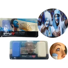 Maquillaje Artistico Celeste Y Blanco Argentina Mundial X 10