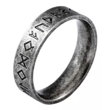 Anillo Runas Vikingo Simbolos Biker Titanio Acero Inoxidable