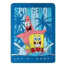 Spongebob Squarepants Lets Surf Manta De Felpa, 46 X 6...