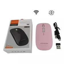 Mouse Clique Silencioso S/ Fio Recarregável Hmaston Top Rosa