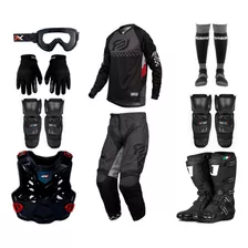 Kit Equipamento Asw Ims 19 Preto 8 Itens Trilha Motocross