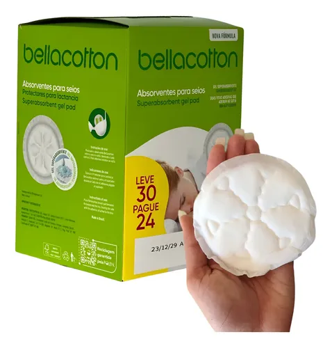 Absorvente De Seio Amamentação Bellacotton 30 Unidades Branco