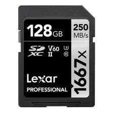 Memoria Sd Lexar Profesional 128gb 250mbs 1667x U3 C10 