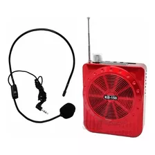 Megafone Amplificador De Voz Multi-função Rádio Vermelho
