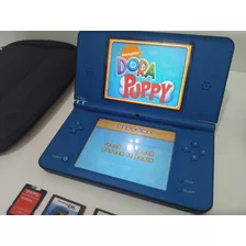 Nintendo Dsi Xl Blue + Case + 1 Caneta, 2 Cartões Sd 32 E 64 Gb + Fonte + 3 Jogos Originais - Leia O Anuncio