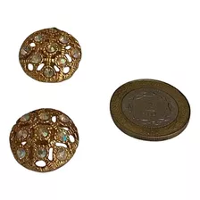 Botones Vintage De Metal Dorado 