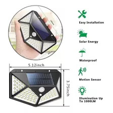 Luminária Led Arandela Solar 100 Led Com Sensor De Presença