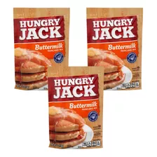 3 Hungry Jack Buttermilk 198g Massa Para Panqueca E Waffle