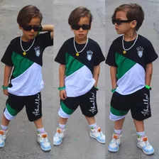 Conjunto Abala Kids Kit Roupa Infantil Camisa Bermuda Verão