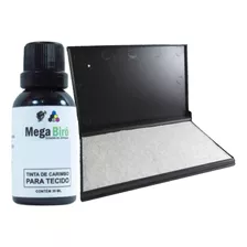 01 Tubo De Tinta De Tecido Para Carimbo + Almofada S/ Tinta