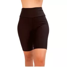 Bermuda Feminina Lycra Grossa Promoção Cós Alto Preto