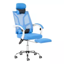 Silla Ejecutiva Reclinable Onof Respaldo Malla Ergonomica Color Azul