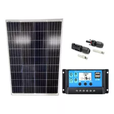 Painel Placa Solar 100w 18vcc Fotovoltaico + Controlador 30a