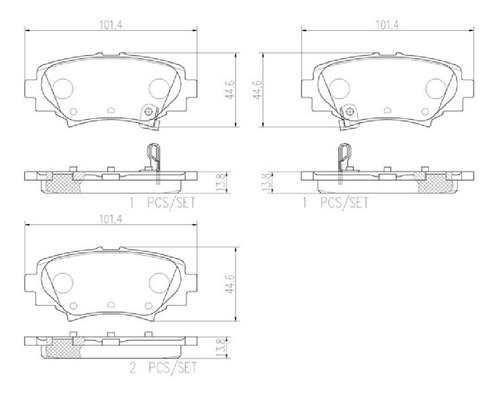 Balatas Traseras Mazda 3 Gx 2014 Al 2018 Brembo Foto 2