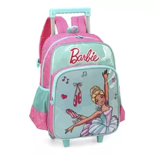 Mochila De Rodinhas Com Alça Luxcel Barbie Verde Tamanho Único