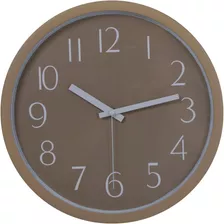 Reloj De Pared Redondo Café 30 X 30 X 4 Cm