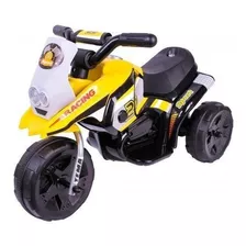 Mini Triciclo Motinha Elétrica 6v Com Pedal Luzes G204 Bel Cor Amarelo