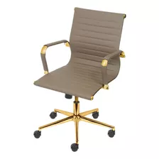 Cadeira De Escritório Giratória Eames Caramelo Gold Diretor