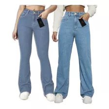Kit 2 Calças Jeans Premium Wide Leg E Flare C/lycra Atacado