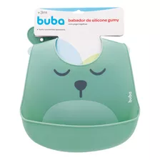 Babador Em Silicone Com Pega-migalhas Verde Gumy Buba