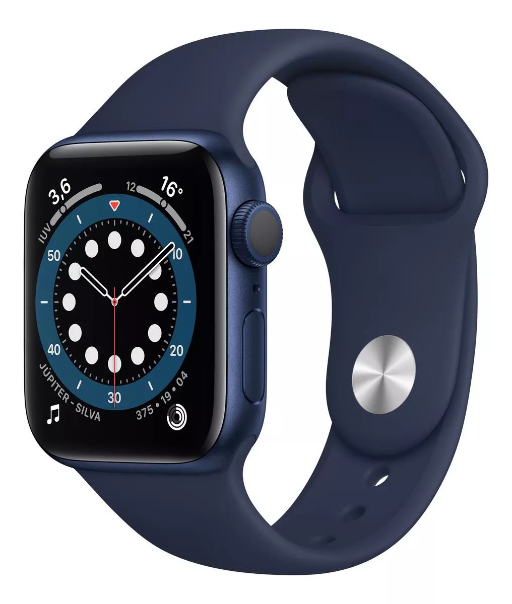 Apple Watch  Series 6 (gps) - Caixa De Alumínio Azul De 40 Mm - Pulseira Esportiva Marinho-escuro