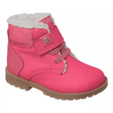 Bota Coturno Infantil Feminina Ortopé Baby Boot Couro Pink