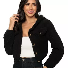 Casaco Feminino Estilo Teddy Tendencia Inverno Curto Moda 