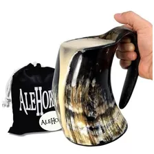 Alehorn - Viking Cuerno Para Beber - Xl Tankard - Genuino Ar