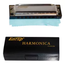 Armonica 10 Celdas Instrumento Viento Estuche Harmonica Fina