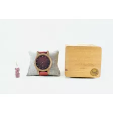 Relojes En Madera Pulso En Cuero -tiarej