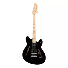 Guitarra Elétrica Squier By Fender Affinity Series Starcaster De Arce Laminado Black Poliuretano Brilhante Com Diapasão De Bordo