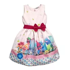 Vestido Trolls Rosa Infantil 