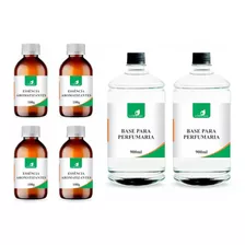 Kit 4 Essências Aromatizantes Concentrada + 2 Bases De 900ml