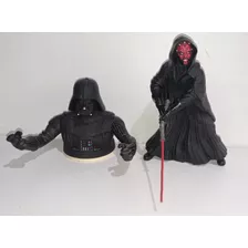 Par Bonecos Action Figure Star Wars Darth Vader Maul Anos 90