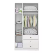 Guarda Roupa Ditália 3 Portas 3 Gavetas Bb-322 Branco Br