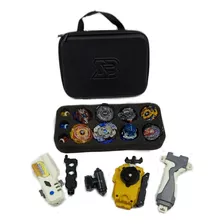 Kit Maleta Com 8 Beyblades Metal+ Lançador Completo Pro