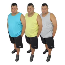 Kit 3 Blusas Esportes Academia Plus Size Masculina Verão