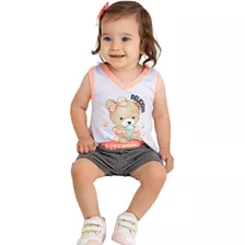 Conjunto Infantil Bebê Menina Com Detalhes Neon