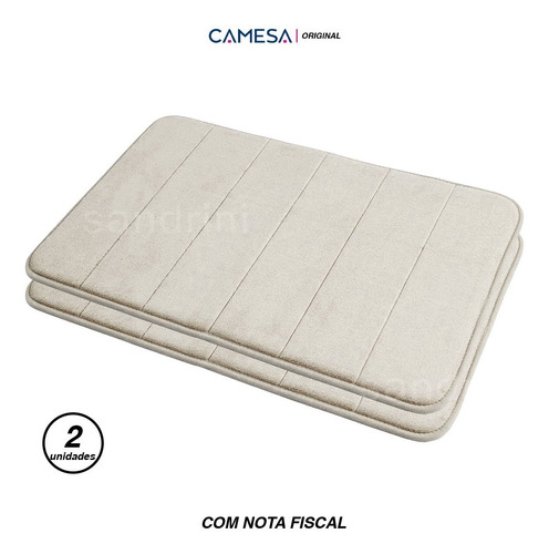 Kit 2 Tapetes Banheiro  Soft Antiderrapante 60x40 Cm Camesa