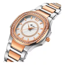 Relógios De Pulso De Quartzo Inoxidável Missfox 2549 Diamond